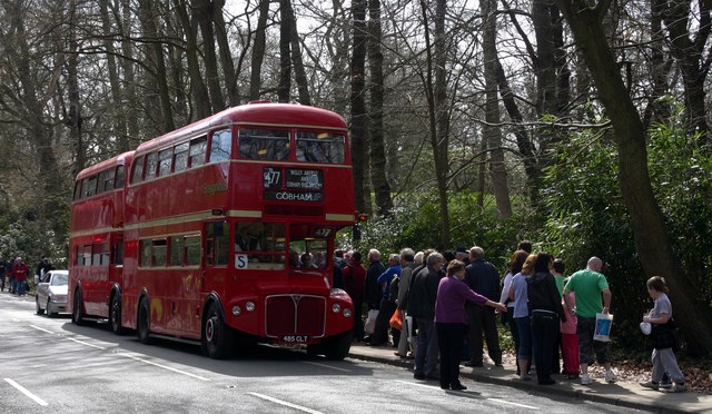 File:Bus queue in Redhill Road, Cobham - geograph.org.uk - 1800438.jpg