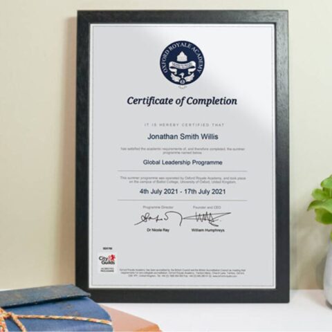 An Oxford Royale Graduation Certificate